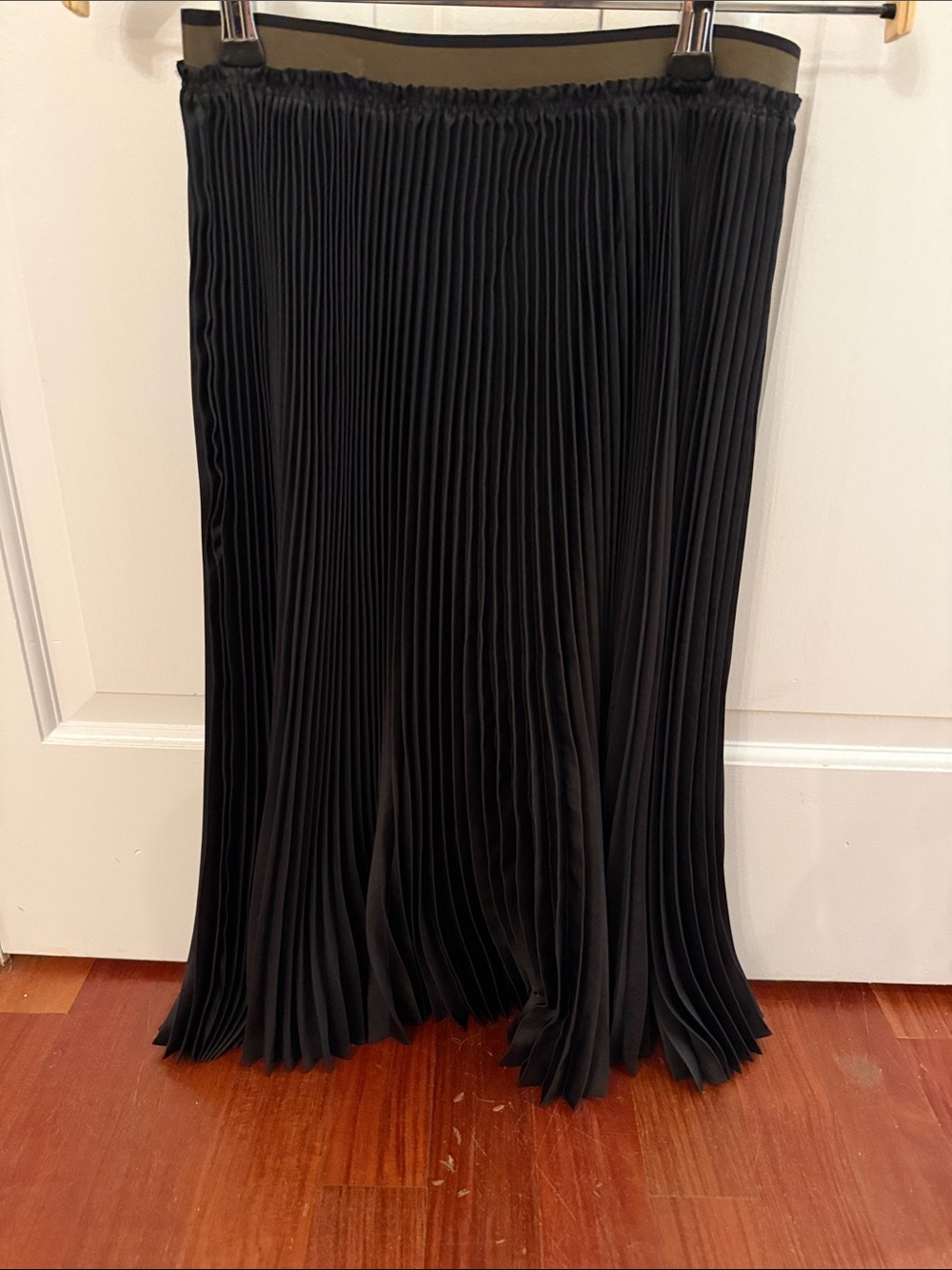 Theory Black Pleated Midi Skirt